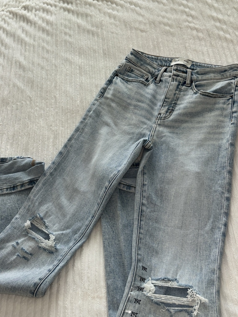 BKE Light Blue Distressed Boyfriend Jeans